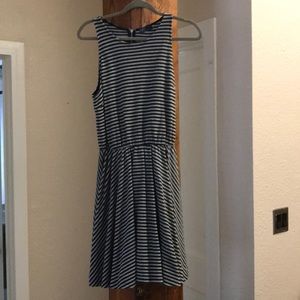 Gap navy blue and grey striped dress
